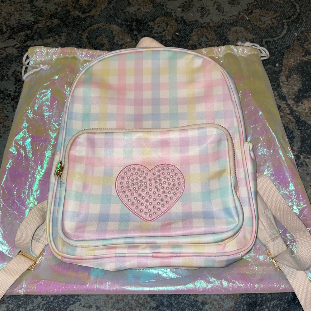 ❌SOLD❌ Stoney Clover Lane Rainbow Gingham Mini Backpack - Picture 1 of 4
